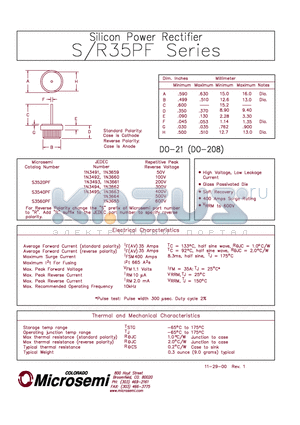 1N3491 datasheet - Silicon Power Rectifier