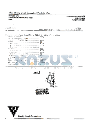 1N3600 datasheet - Fast Rectifier