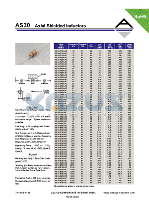 AS30-102K-RC datasheet - Axial Shielded Inductors