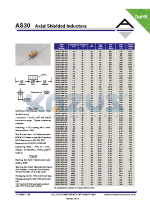 AS30-102K-RC datasheet - Axial Shielded Inductors