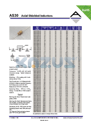 AS30-100K-RC datasheet - Axial Shielded Inductors