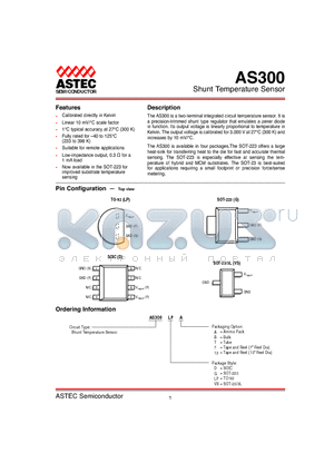 AS300D7 datasheet - Shunt Temperature Sensor