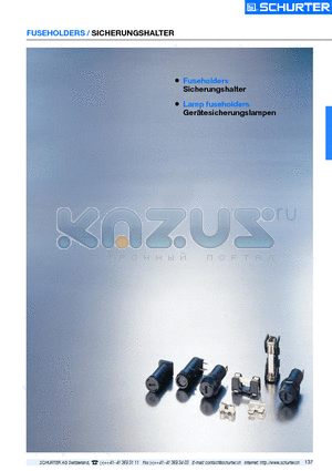 0031.1673 datasheet - FUSEHOLDERS / SICHERUNGSHALTER