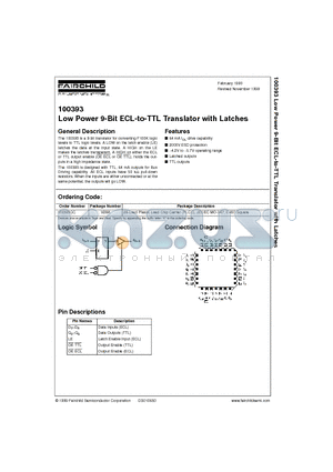 100393QC datasheet - Low Power 9-Bit ECL-to-TTL Translator with Latches