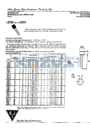 1N3785 datasheet - Low silhouette single-ended package