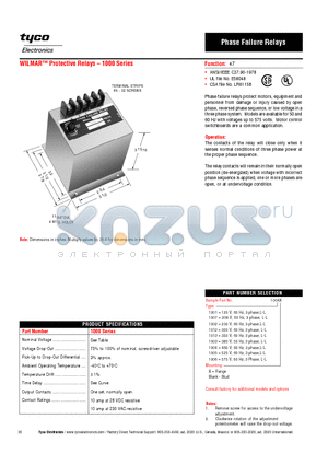 1003X datasheet - WILMAR Protective Relays - 1000 Series