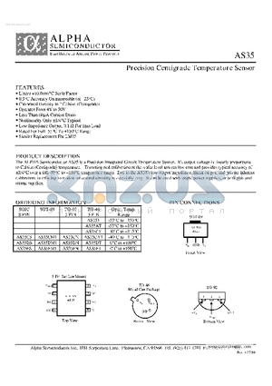 AS35CN datasheet - PRECISION CENTIGRADE TEMPERATURE SENSOR