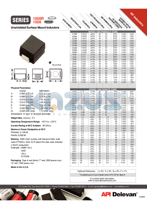 1008-022M datasheet - Unshielded Surface Mount Inductors