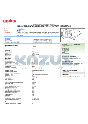 A-70634-0022 datasheet - 2.54mm (.100) Pitch SL Wire-to-Board Header, Low Profile, Surface Mount, Single Row, Right Angle, .120 Pocket, Shrouded, with Press-fit Plastic Peg, 23 Circuits