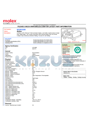 A-70634-0059 datasheet - 2.54mm (.100) Pitch SL Wire-to-Board Header, Low Profile, Surface Mount, Single Row, Right Angle, .120 Pocket, Shrouded