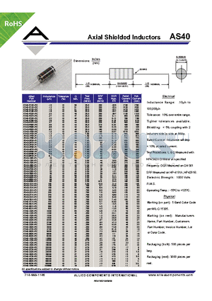 AS40-101K-RC datasheet - Axial Shielded Inductors