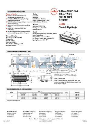 74337-0039 datasheet - 0.80mm (.031