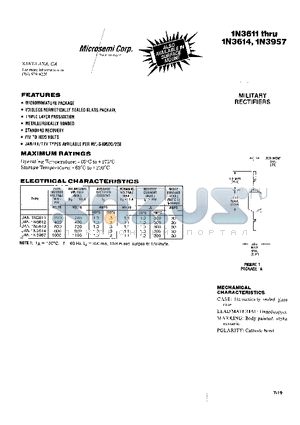 1N3957 datasheet - MILITARY RECTIFIERS