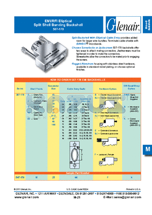 507-178E2505BB datasheet - EMI/RFI Eliptical Split Shell Banding Backshell