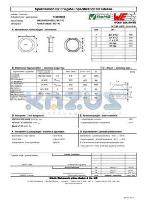 744028006 datasheet - POWER-CHOKE WE-TPC