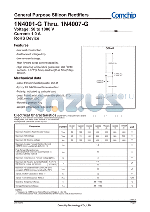 1N4001-G_12 datasheet - General Purpose Silicon Rectifiers