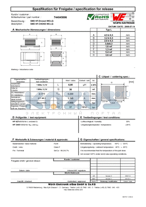 744045006 datasheet - SMD HF-CHOKE WE-LQ