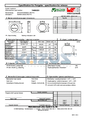 744065221 datasheet - POWER-CHOKE WE-TPC