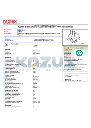 A-7478-13A501 datasheet - 2.54mm (.100) Pitch KK^ Solid Header, Right Angle, with Friction Lock, 13 Circuits, 0.51lm (20l) Gold (Au) Plating