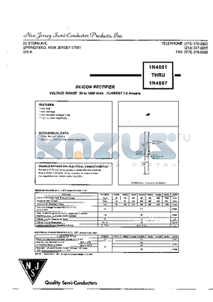 1N4003 datasheet - SILICON RECTIFIER