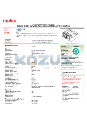 A-7720-A10HP909B datasheet - 2.54mm (.100) KK^ IDT Double Cantilever Contact, 10 Circuits, Tin (Sn), Feed-Through, 24 Stranded, Solid, Fused, Topcoat, and 26 Fused and Topcoat, Green ID Strip