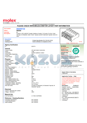 A-7720-A13HP909B datasheet - 2.54mm (.100) KK^ IDT Double Cantilever Contact, 13 Circuits, Tin (Sn), Feed-Through, 24 Stranded, Solid, Fused, Topcoat, and 26 Fused and Topcoat, Green ID Strip