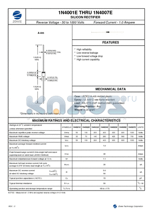 1N4004E datasheet - SILICON RECTIFIER