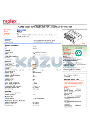 A-7720-WA09FP909B datasheet - 2.54mm (.100