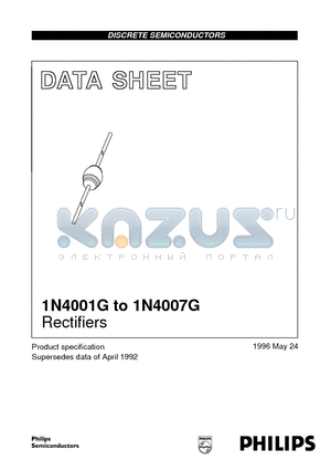 1N4005G datasheet - Rectifiers(Rugged glass package, using a high temperature alloyed construction)