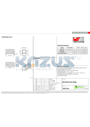 744711015 datasheet - WE-SD Rod Core Choke