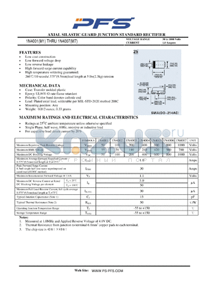 1N4006 datasheet - AXIAL SILASTIC GUARD JUNCTION STANDARD RECTIFIER