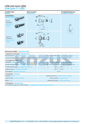 0035.0737 datasheet - LFM (with T1 LED)