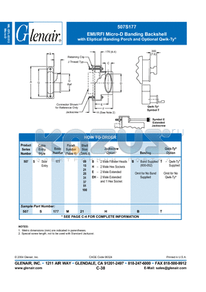 507S177G31B datasheet - EMI/RFI Micro-D Banding Backshell