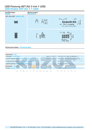 0035.9206 datasheet - LED-Fassung AST (fr 3 mm 1 LED)