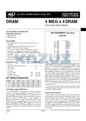 AS4LC4M4883C datasheet - 4 MEG x 4 DRAM 3.3V, EDO PAGE MODE