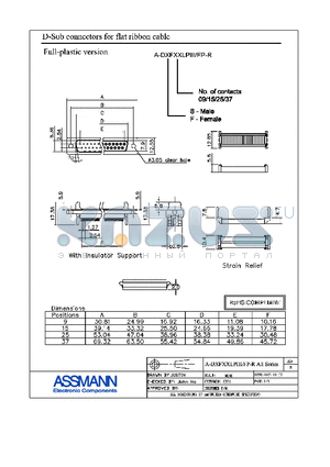 A-DSF09LPIII-FP-R datasheet - D-SUB CONNECTORS FOR FLAT RIBBON CABLE