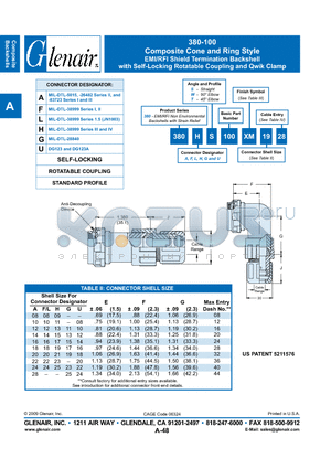 380AS100XMT24 datasheet - Composite Cone and Ring Style