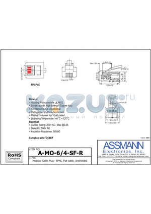 A-MO-6-4-SF-R datasheet - Modular Cable Plug
