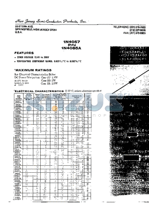 1N4057 datasheet - HIGH VOLTAGE DIODES