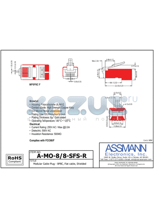 A-MO-8-8-SFS-R datasheet - Modular Cable Plug