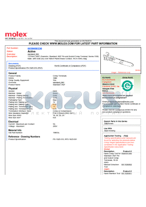 0039000330 datasheet - 1.57mm (.062