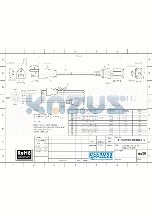 A-PC2302-050021-1 datasheet - 5-15P TO 320C13