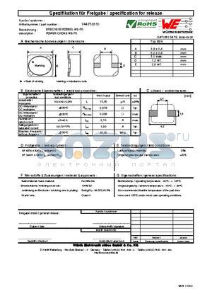 744778610 datasheet - POWER-CHOKE WE-PD