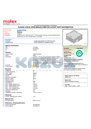 0039012106 datasheet - 4.20mm (.165