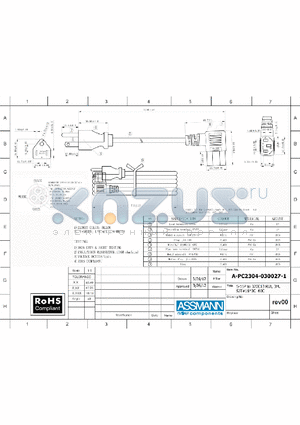 A-PC2304-030027-1 datasheet - 5-15P TO 320C13