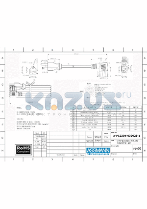 A-PC2304-030028-1 datasheet - 5-15P TO 320C13