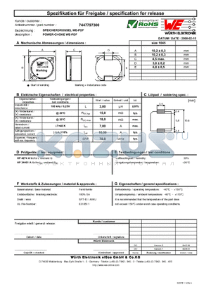 7447797300 datasheet - POWER-CHOKE WE-PDF