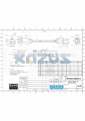 A-PC2302-020028-1 datasheet - 5-15P TO 320C13