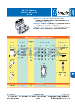 507T175M6702 datasheet - EMI/RFI Elliptical Banding Backshell