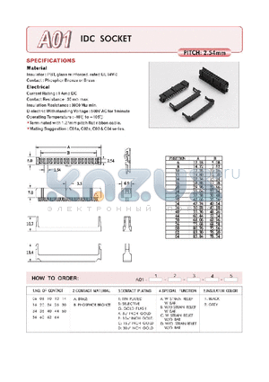 A0108BSB1 datasheet - IDC SOCKET